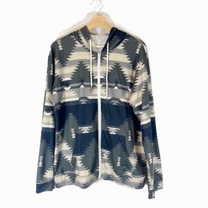 No Brand Women's Aztec Zip Up Sweatshirt Western Cowgirl Boho Size Large